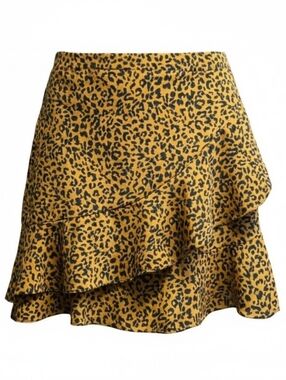 Altar'd State Animal Print Tiered Ruffle Skirt Size Medium